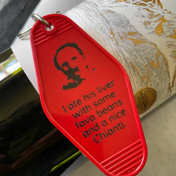 Motel Key Fob - Hannibal Lector, I ate his liver with some.. for wholesale by The 3 Sisters Design Co.