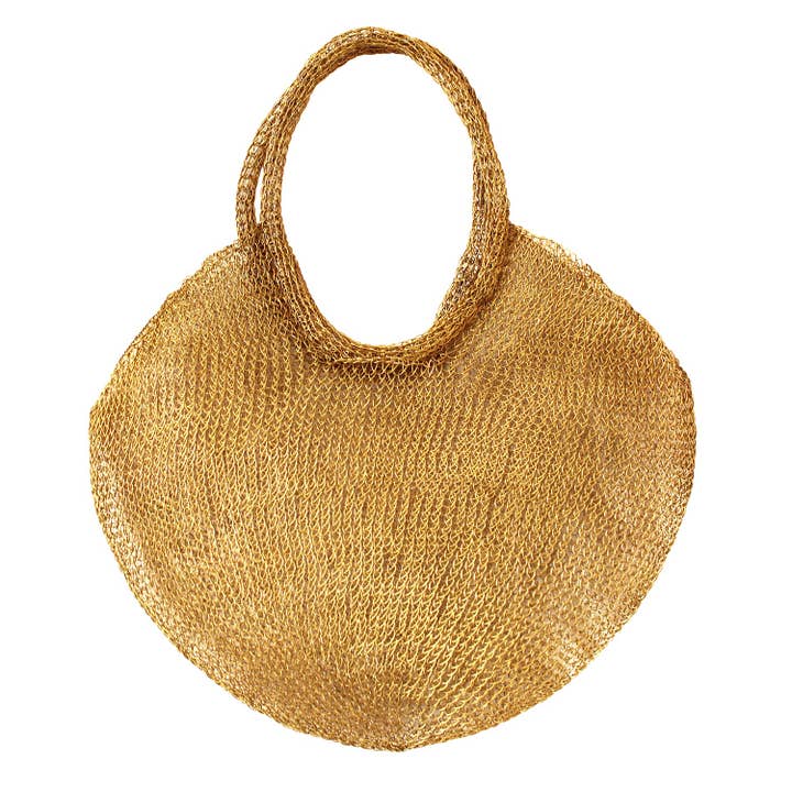 SOL Mesh Wire Tote Bag in Dark Gold for wholesale on Faire1