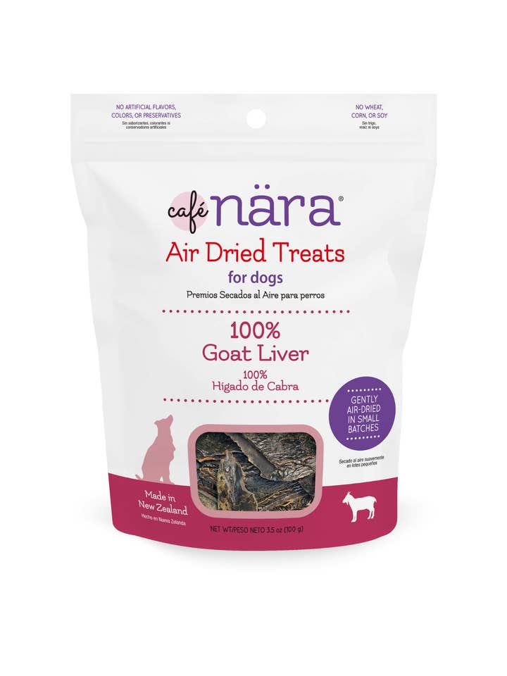 Café Nara 100% Goat Liver Air Dried Dog Treats for wholesale by Caru