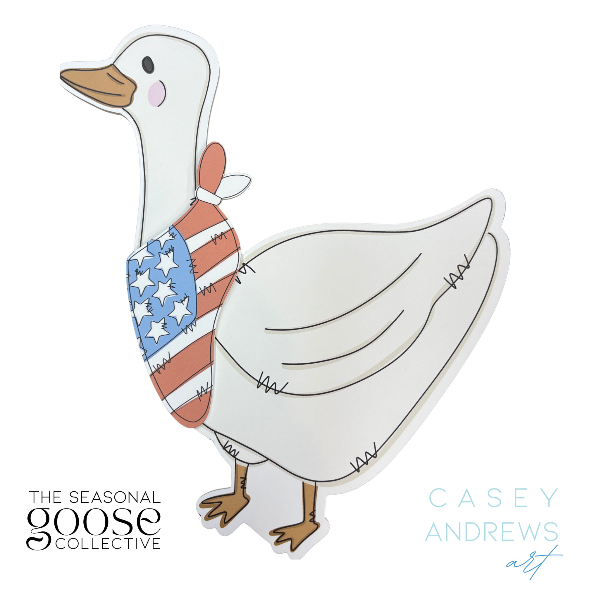 Casey Andrews Art - Wholesale Door Hanger - Hand Drawn Porch Goose Door Hanger for Interchangeable Seasonal Scarves5