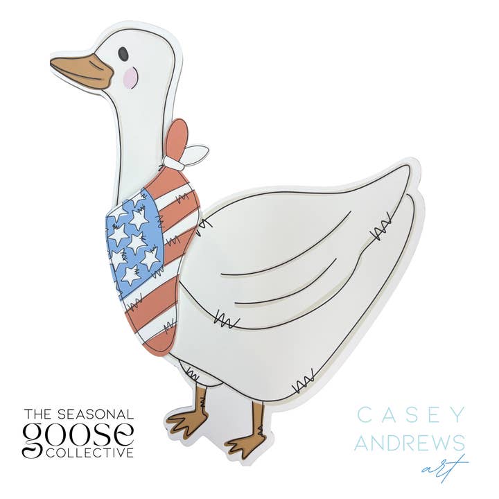 Casey Andrews Art - Wholesale Door Hanger - Hand Drawn Porch Goose Door Hanger for Interchangeable Seasonal Scarves5