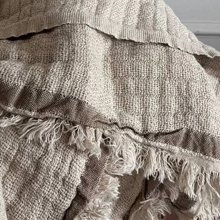 Anaya Home - Wholesale Throw Blanket - Relaxed Linen Crinkled Stripe Throw2