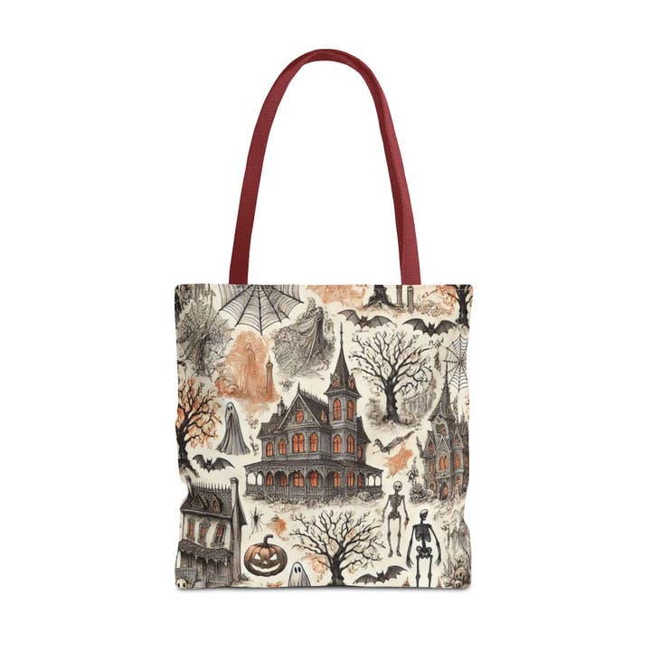 MagicMerchEmporium - Wholesale Tote Bag - Unisex - Halloween French Toile Tote Bag9