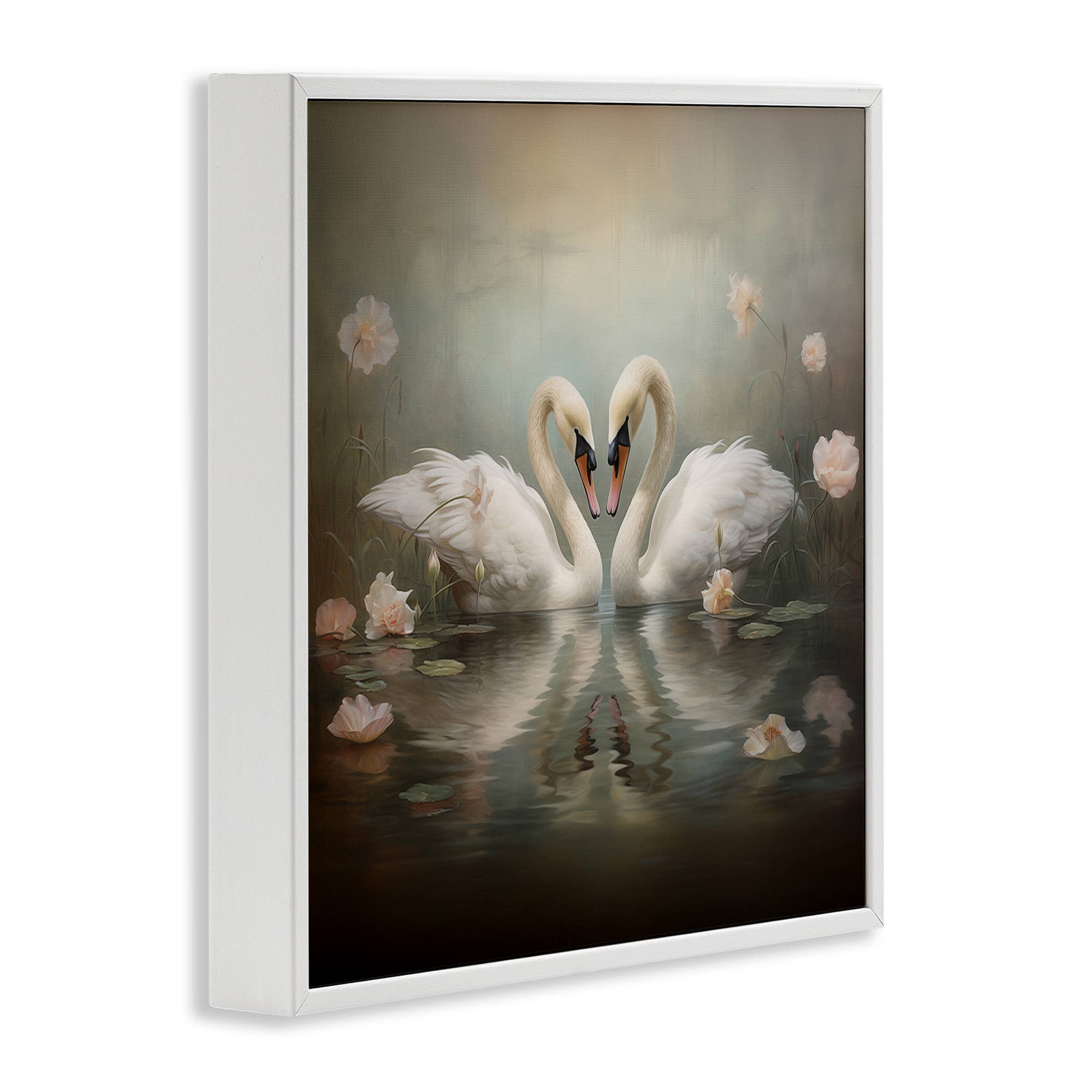 Stupell Industries - Wholesale Wall Sign - Romantic Swans in Floral Pond - Framed Wall Art15