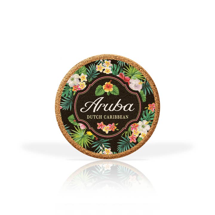 Matrix - Venta al por mayor Posavasos - Colección personalizada de posavasos de corcho negro con flores tropicales