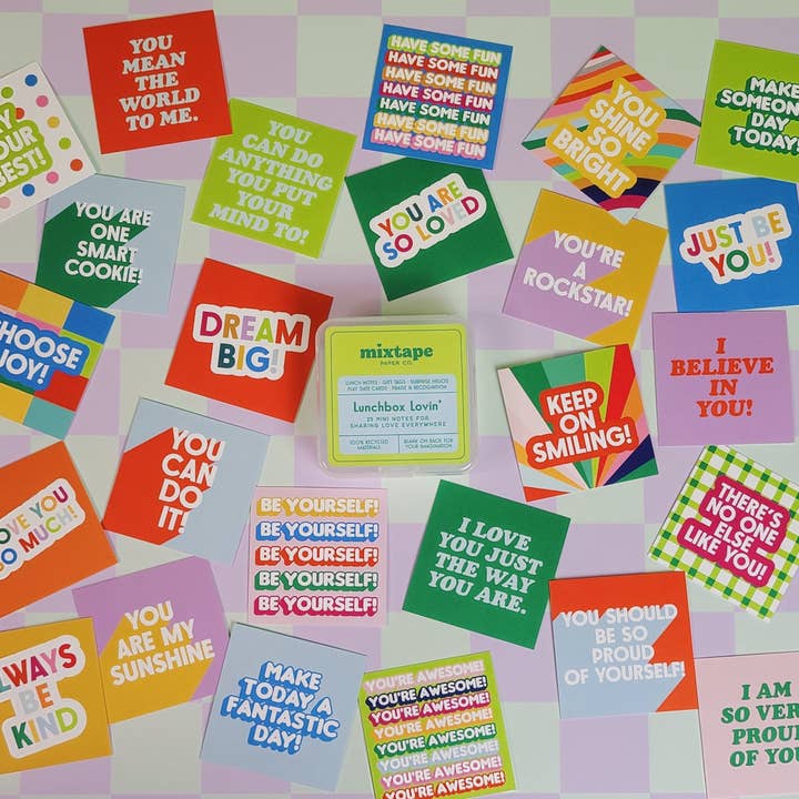 Mixtape Paper Co. - Wholesale Stationery/Notecard Set - LUNCHBOX LOVIN' ✨ mini notes