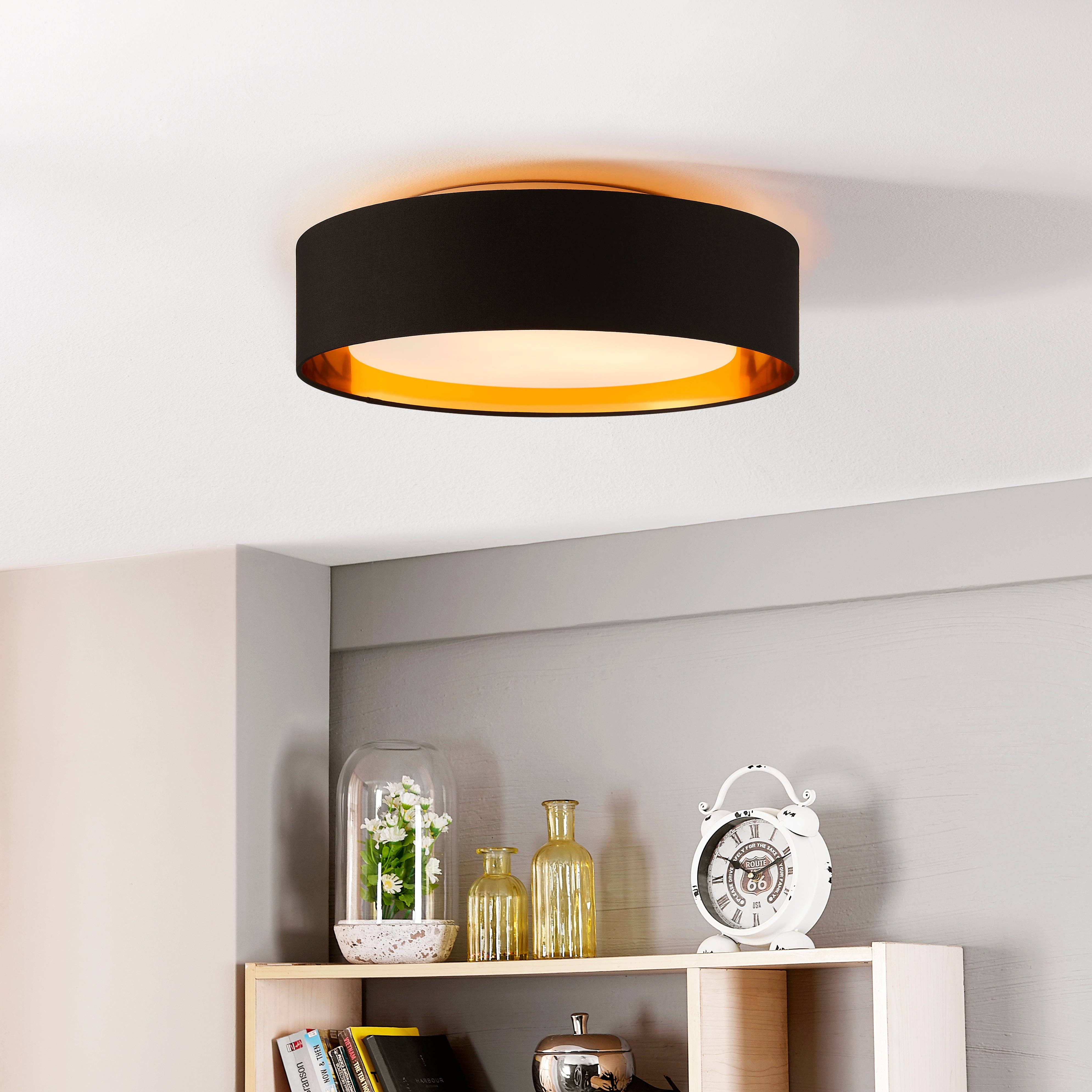 Bromi Design - Vente Lustre/Suspension - Plafonnier Naomi Bromi Design noir extérieur et or intérieur1
