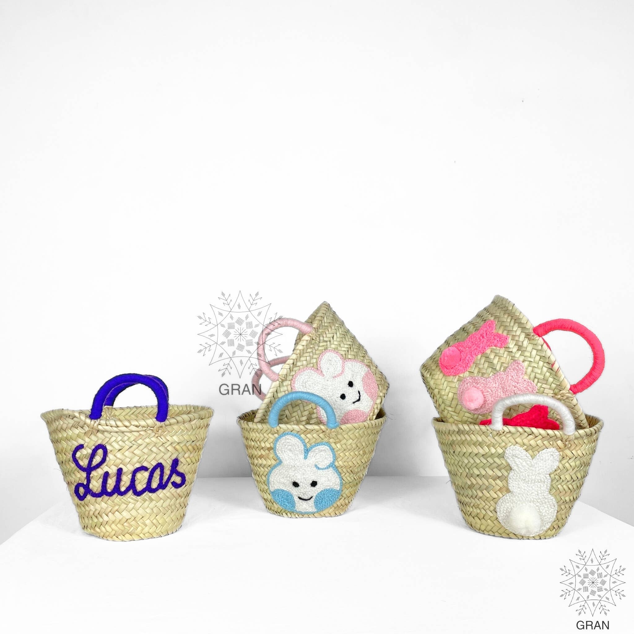 Gran Wholesale – wholesale Basket – Kids & baby –  Personalized Easter Gift For Kids, Easter Straw Basket.4