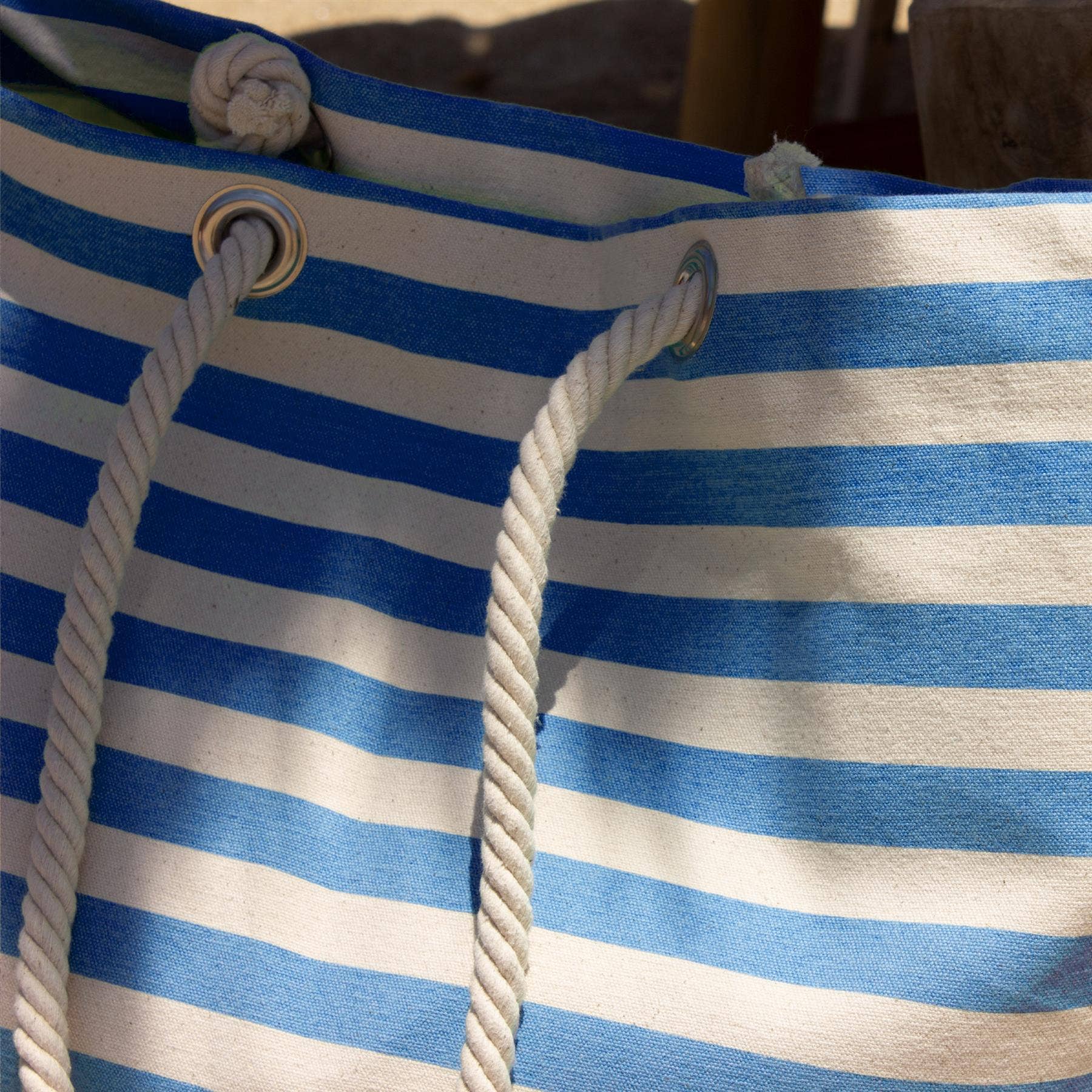 Rinkit Pty Ltd - Wholesale Beach Bag - Large Striped Canvas Tote Beach Bag - 55cm x 36cm - By Nicola Spring29