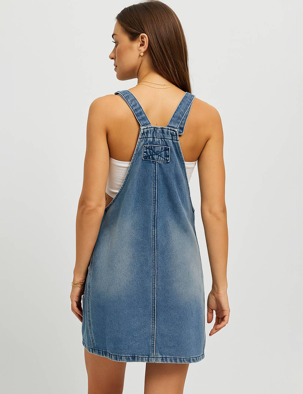 Sweetkama – wholesale Overalls – Women's – Ladies Pocket Denim Mini Overall Dress SKD54918