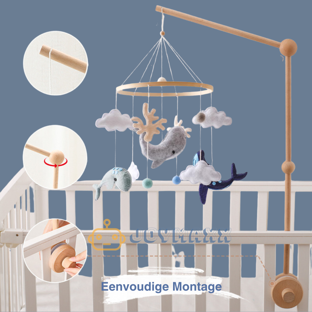 Joymaxx - Vente Mobile pour bébé - Mobile bébé fait main Océan & Baleines | Feutre & Bois5