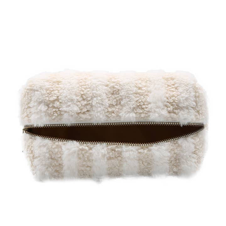 Fashion City - Wholesale Pouch - Women's - Stripe Pattern Sherpa Travel Pouch4