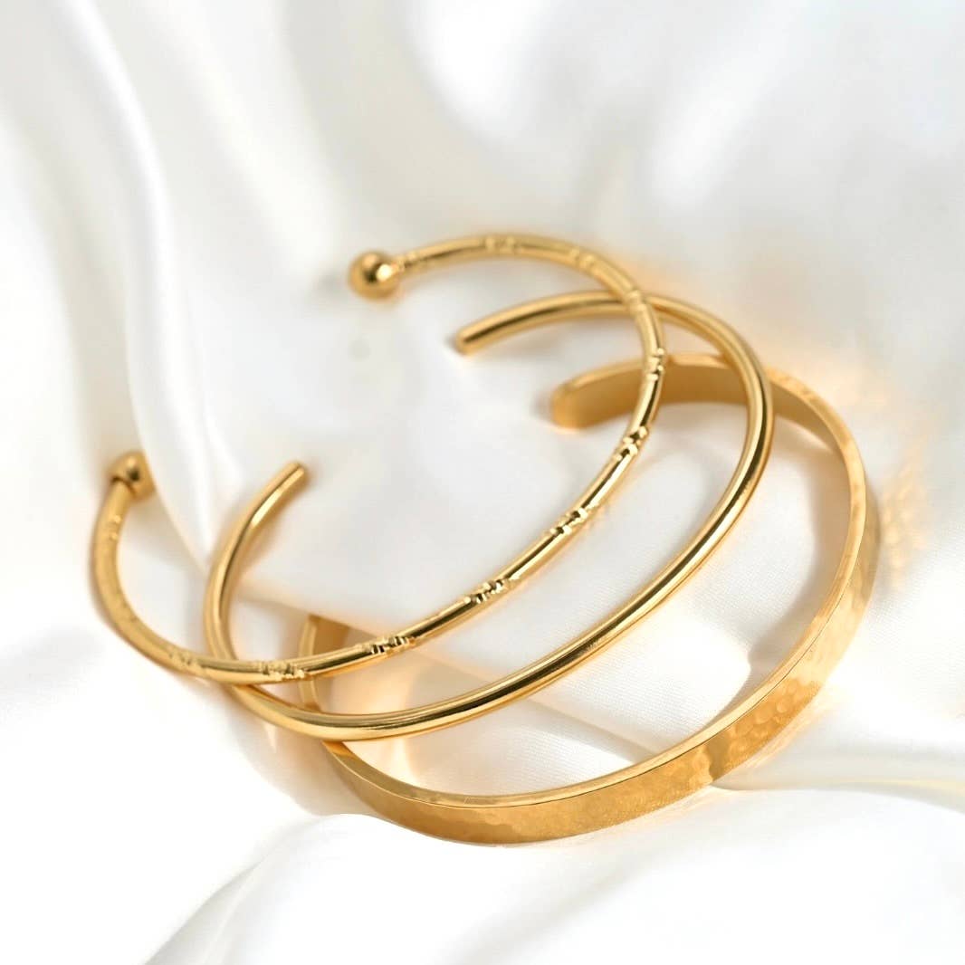 Blueyejewelry - Wholesale Cuff Bracelet - Slim Cuff Bracelets - Waterproof Gold Open Bangle -Claw Cuff9