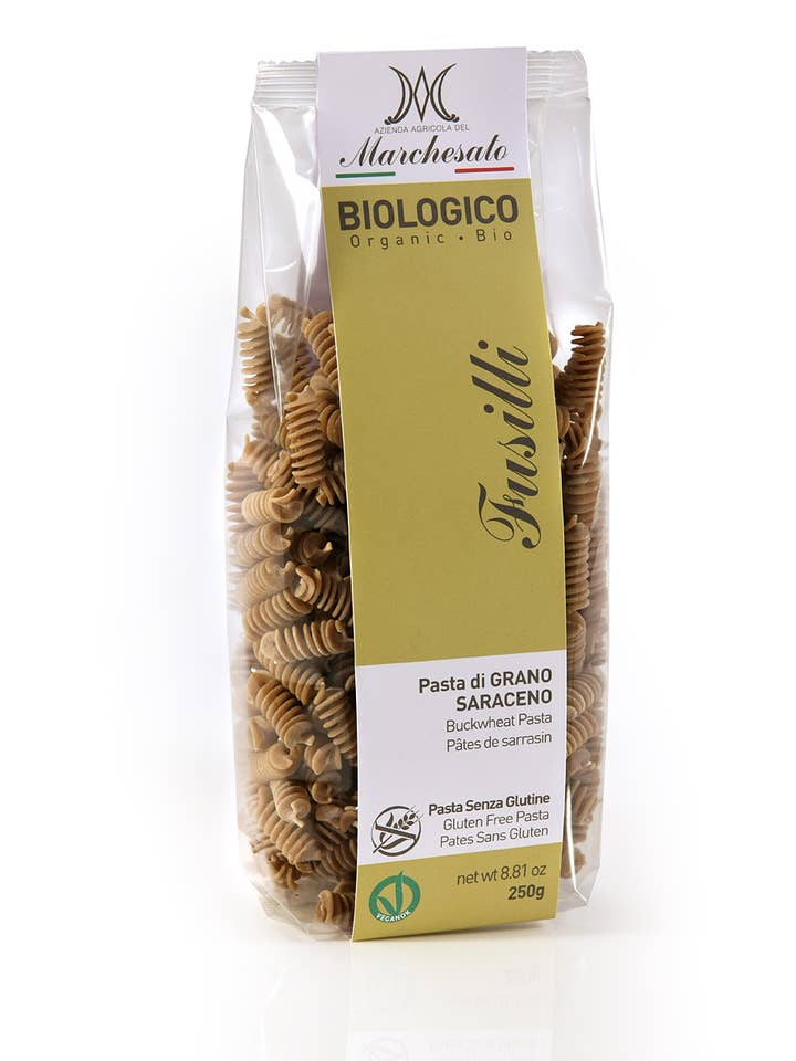 Organic Gluten Free Dry Pasta FUSILLI - Buckwheat - 8.5 oz for wholesale by SAPORE DELLA VITA LLC