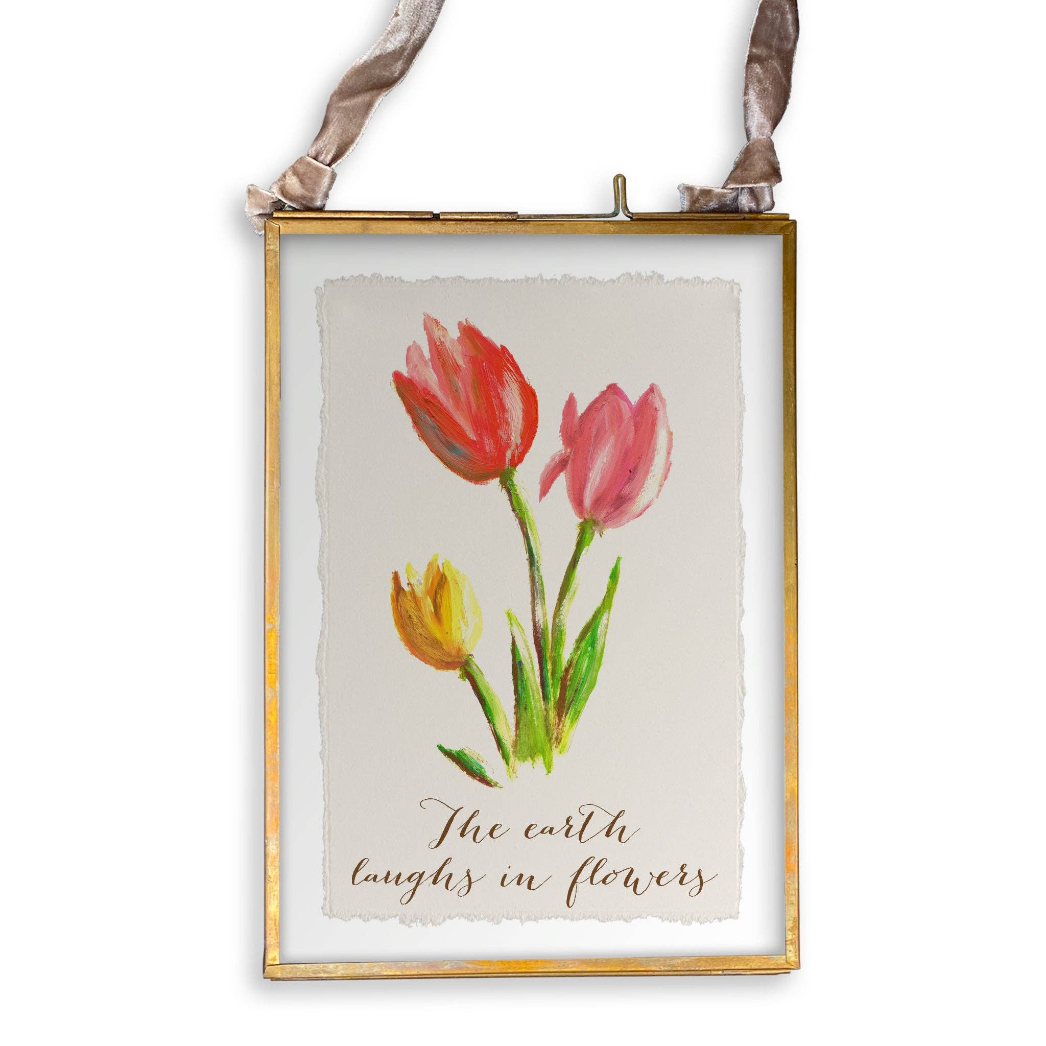 French Graffiti – wholesale Tea towel – Three Tulips with Quote13