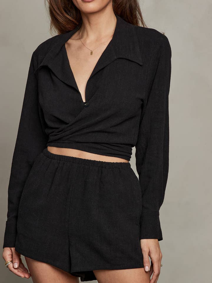 Rhea Shorts - Black for wholesale on Faire