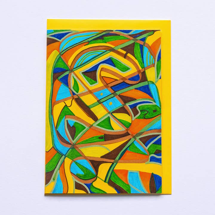 Abstrakt Grün Gelb Lebendig Hell | Kunstkarte für den Großhandel von Lilian G Limited