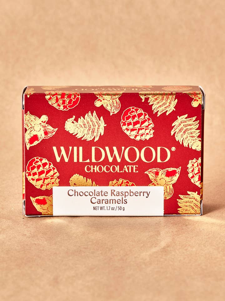 Chocolat Framboise Caramel - Petite Boîte Cas pour la vente par Wildwood Chocolate