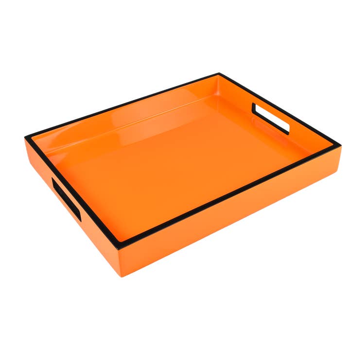 Plateau Reiko orange avec bordure noire - L-47OBT pour la vente par Pacific Connections