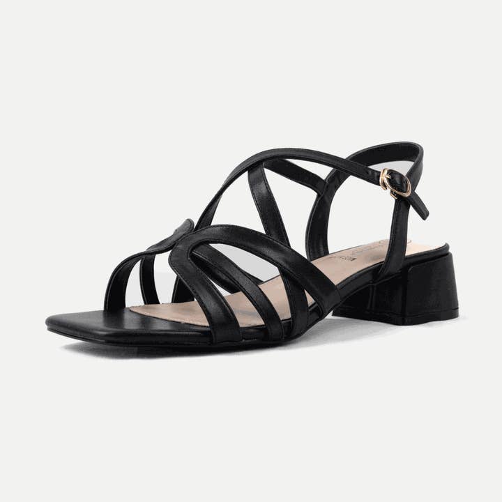 Adjustable wide-fit heeled sandals H - Model Eva for wholesale by Gabylou