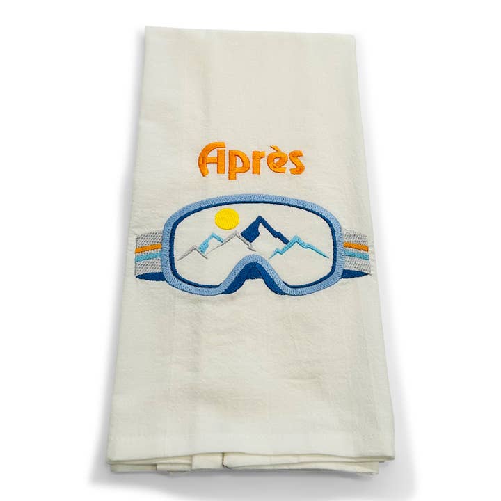 Towel - Apres in Orange on white for wholesale by Vibrantly Blue