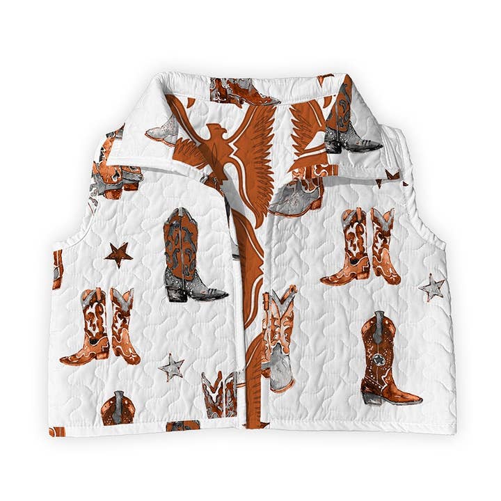 Hook Em Thunderbird Boots Quilted Cate Vest for wholesale by Ida Mae Home