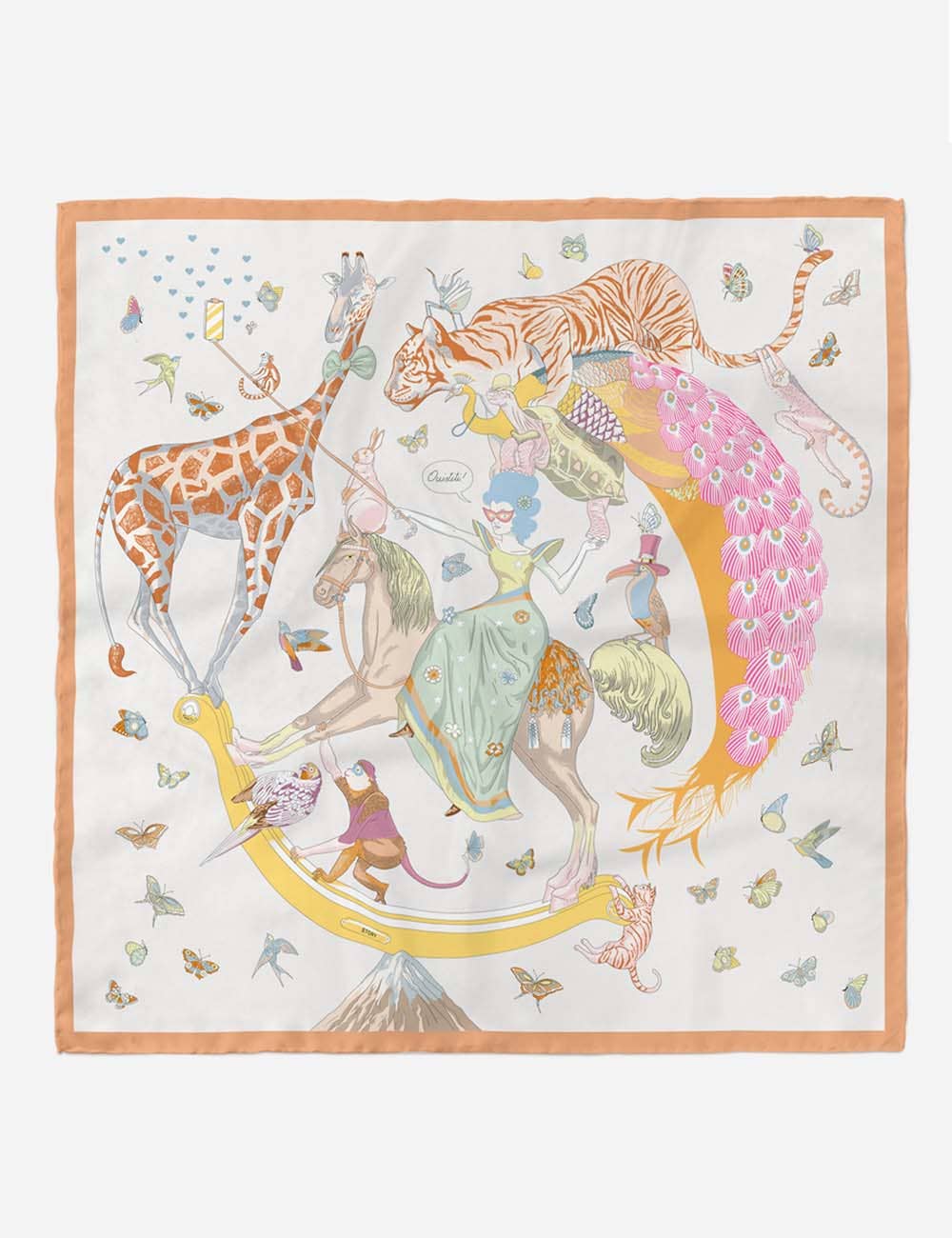 Dipped Shop - Wholesale Scarf - Women's - Colorful Animal Print Square Silk Scarf DP25F4549