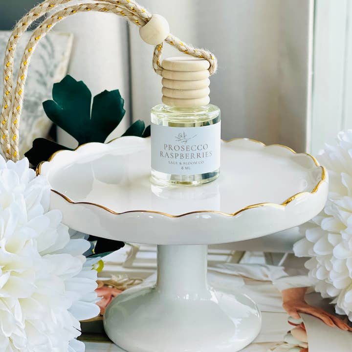 Prosecco Raspberries Car Diffuser and other Purchase Wholesale sage and co. Free Returns & Net 60 Terms on Faire trending on Faire.