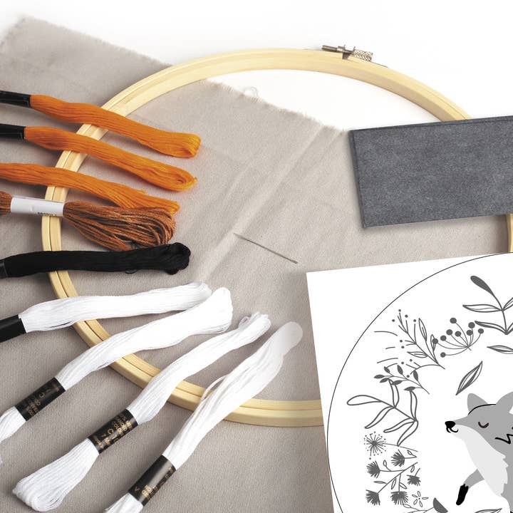 Graine Créative - Wholesale DIY Craft Kit - Kids - FOX EMBROIDERY KIT 280 x 290 x 20 mm5
