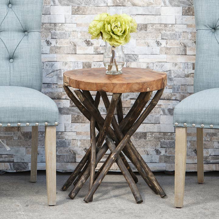Garden Age Supply - Wholesale Side Table - Teak Branched-Out Side Tables2