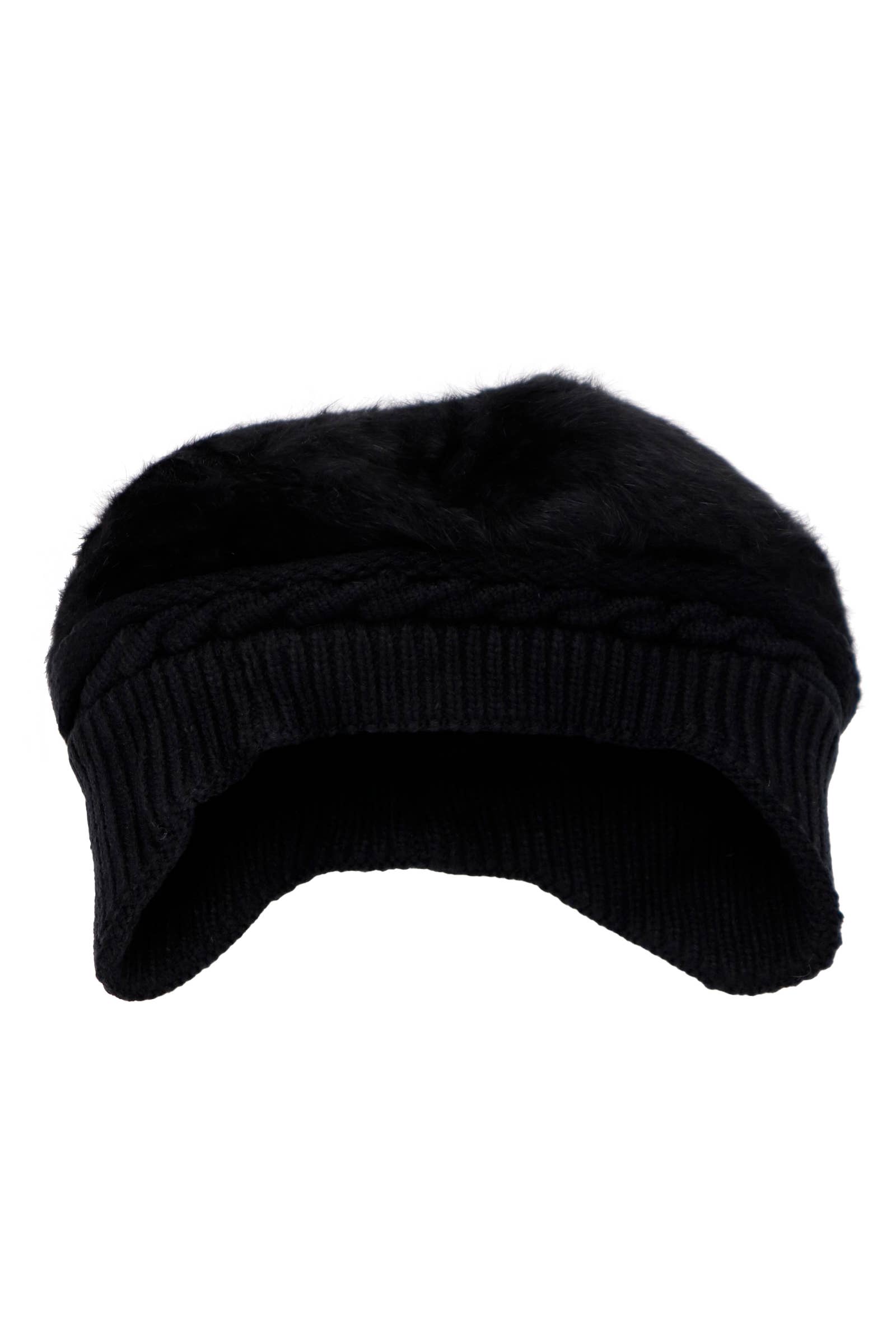 Cap Zone – wholesale Newsboy/Schoolboy Hat - Dam – Vegan Angora pälskabel stickad öronklaffmössa10