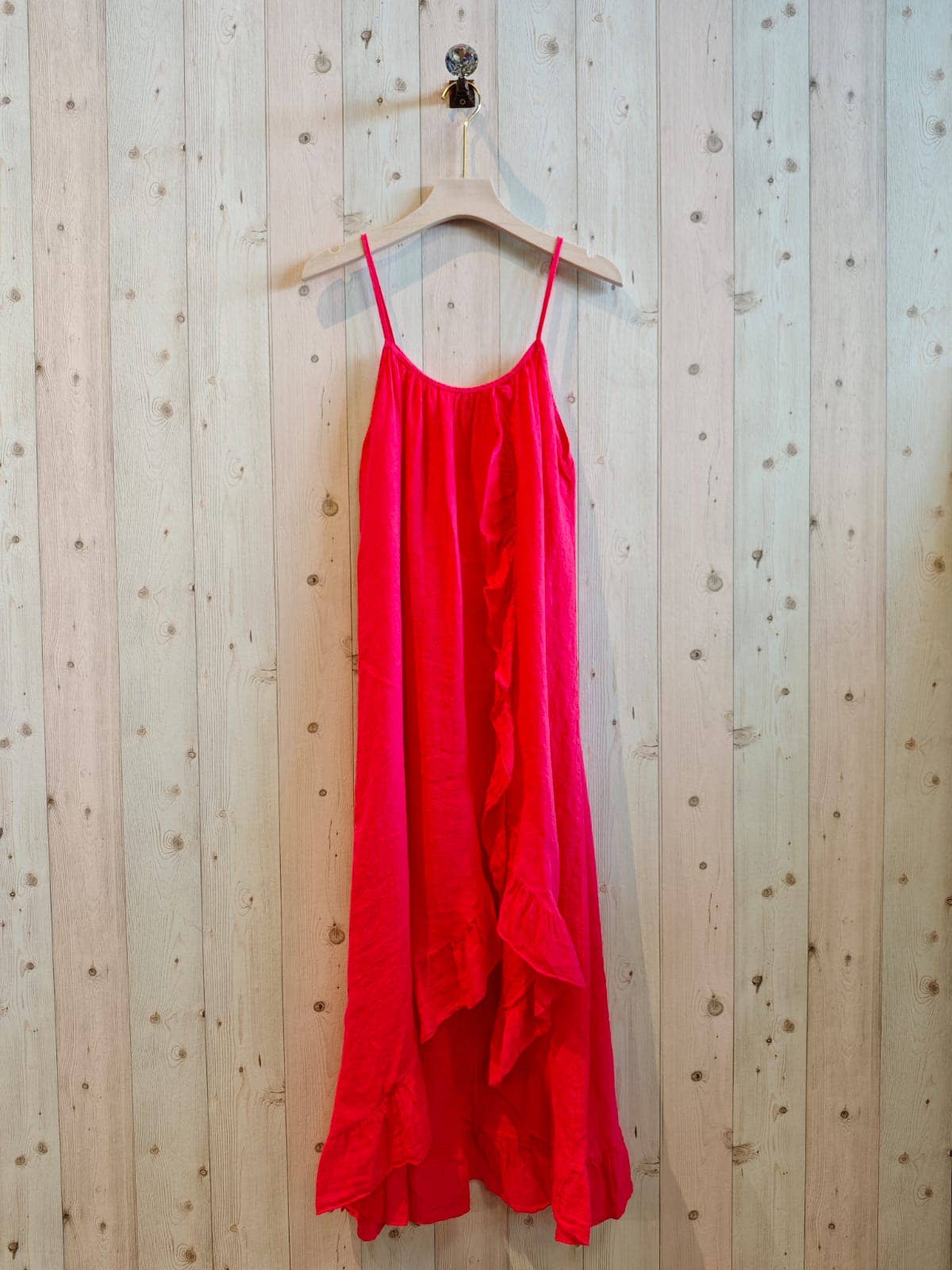 Linen & More - Wholesale Dress - Women's - REF 17621 DRESS WITH RUFFLE STRAP 100% LINEN10