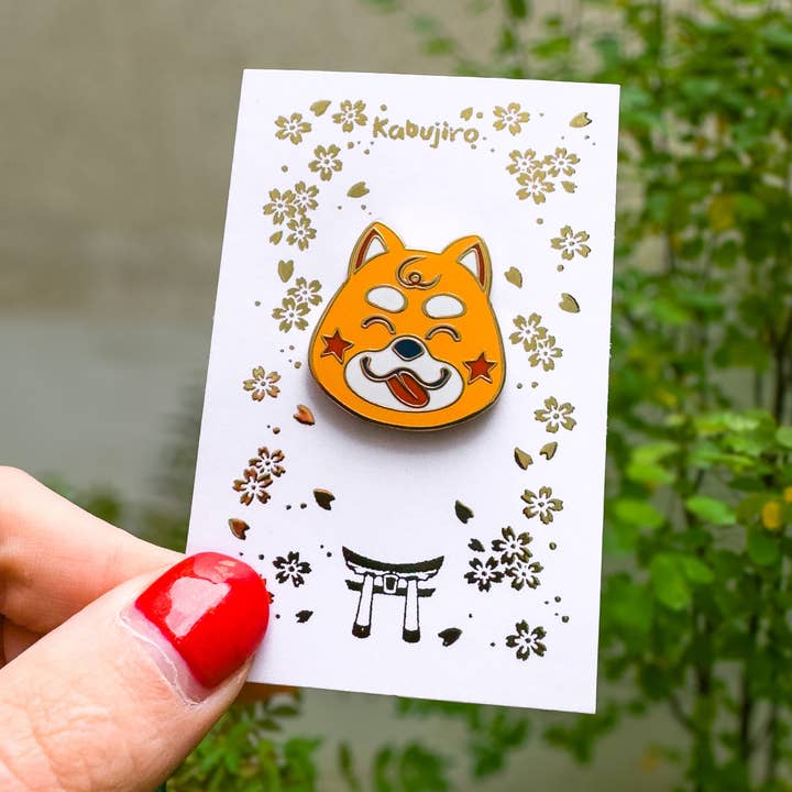 Shiba Inu Enamel Pin for wholesale by Kabujiro