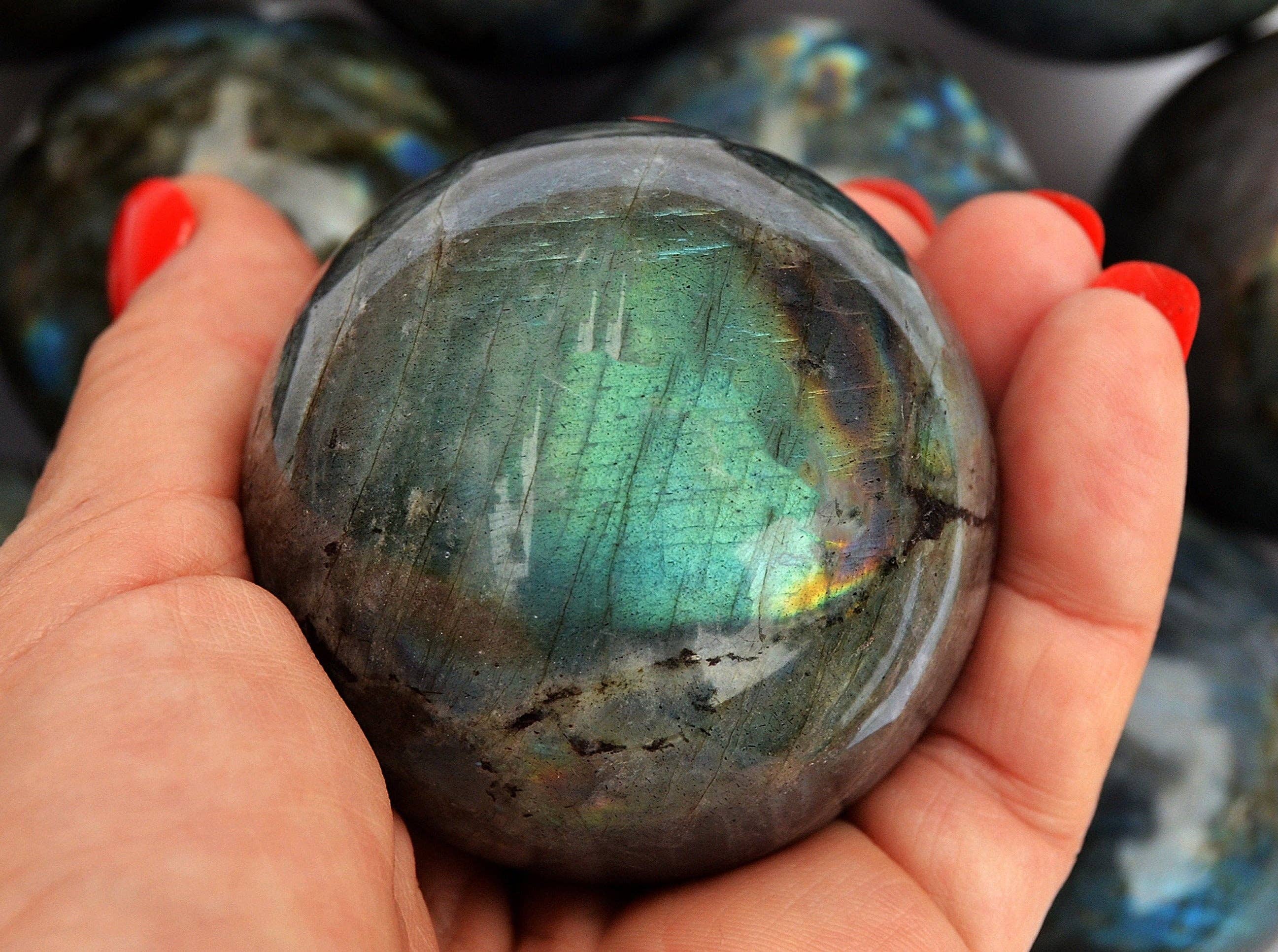 Kaia & Crystals - Wholesale Spiritual Stone/Crystal - Labradorite Sphere Stone (45mm - 60mm)4