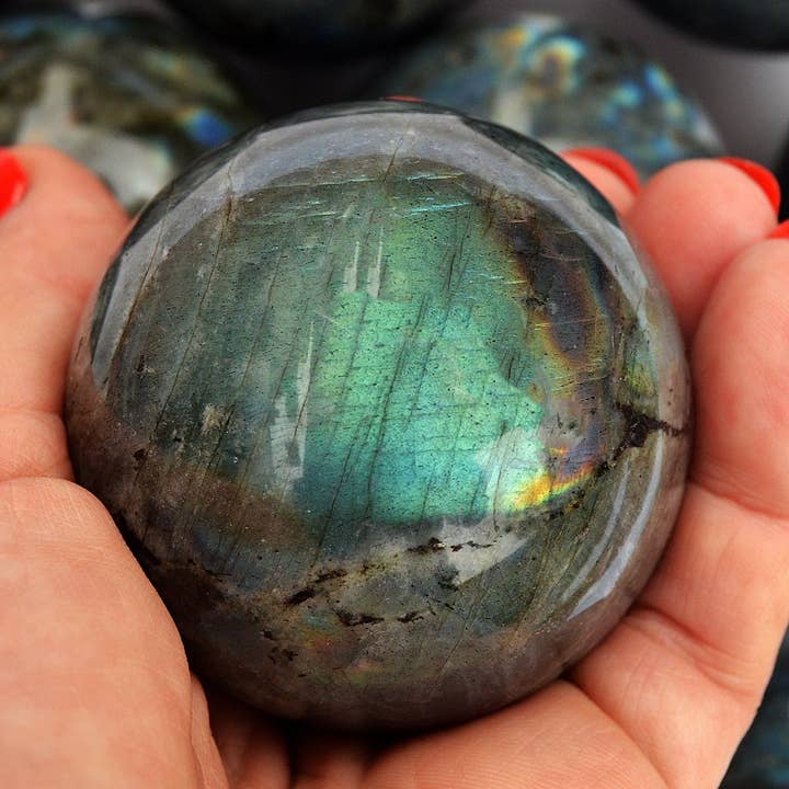 Kaia & Crystals - Wholesale Spiritual Stone/Crystal - Labradorite Sphere Stone (45mm - 60mm)4