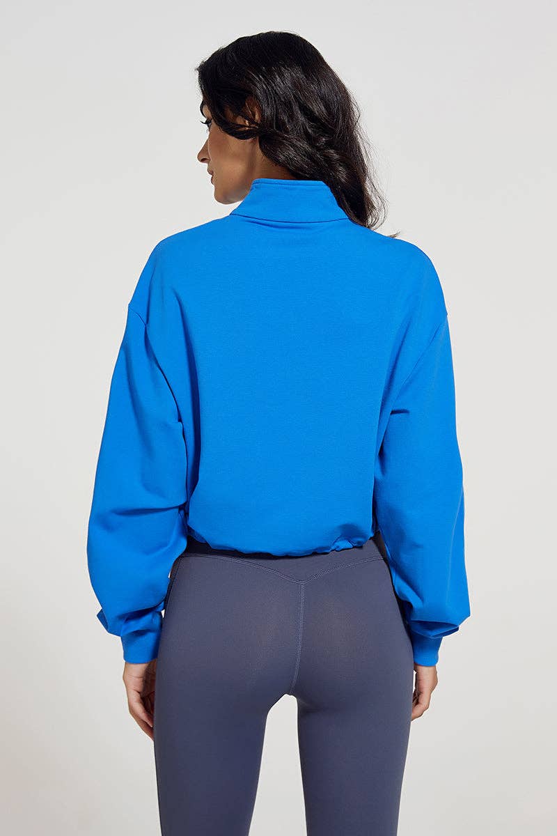 Crave by FW - Wholesale Sweatshirt - Women's - Half-zip Stand-up Collar Sweatshirt - Cropped Design3