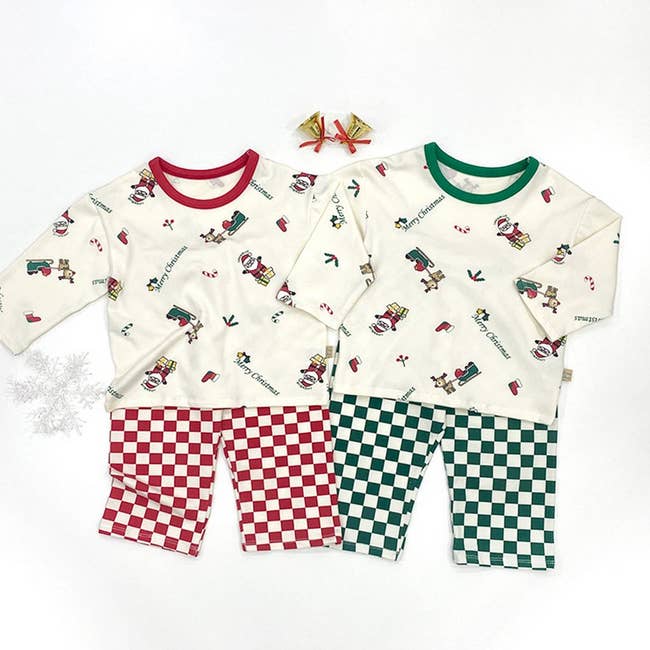 Pijama navideño de manga larga para niños pequeños y niñas para venta al por mayor de peekaboo