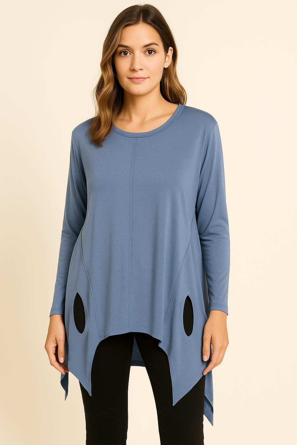 Lucy Sparks - Wholesale Tunic - Women's -  Stretchy Cotton Plus Size Friendly Top With Slashing Design9