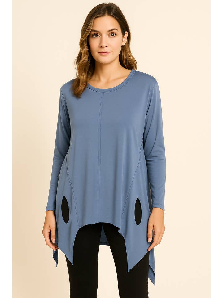 Lucy Sparks - Wholesale Tunic - Women's - Stretchy Cotton Plus Size Friendly Top With Slashing Design9