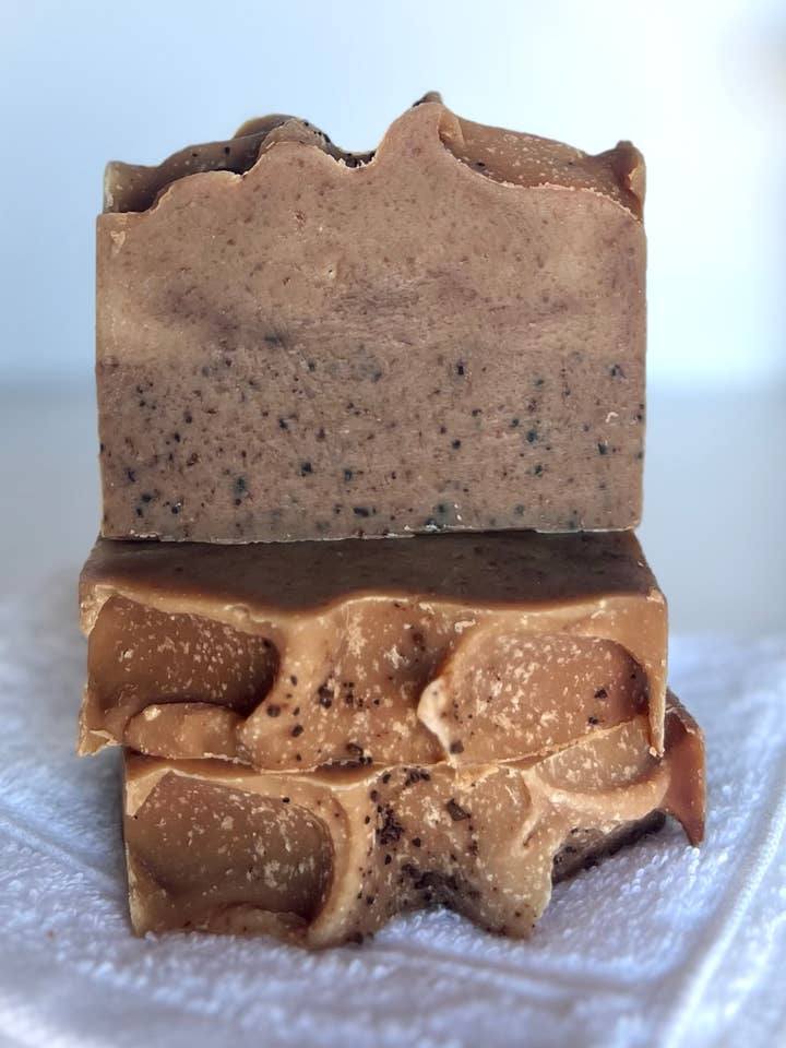 Espresso Scrub Goat Milk Soap for wholesale by Eden Body Care