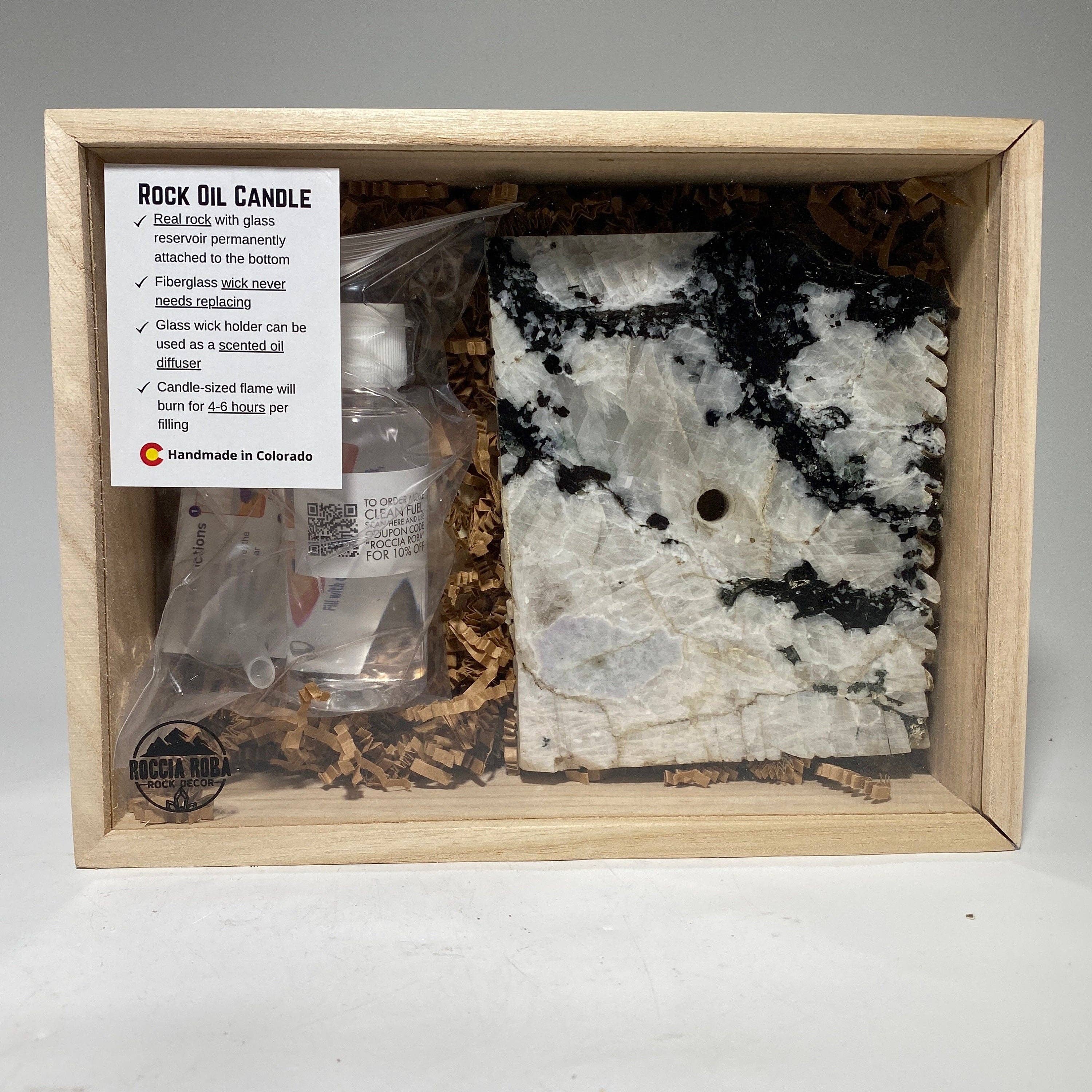 Roccia Roba - Wholesale Novelty Candle - Rock Candle gift box - rainbow moonstone5