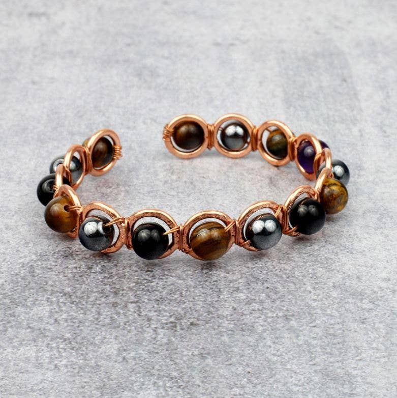 El'Cobre-Ecozonelifestyle - Wholesale Beaded Bracelet - Copper & Triple Protection Crystal Bracelet1