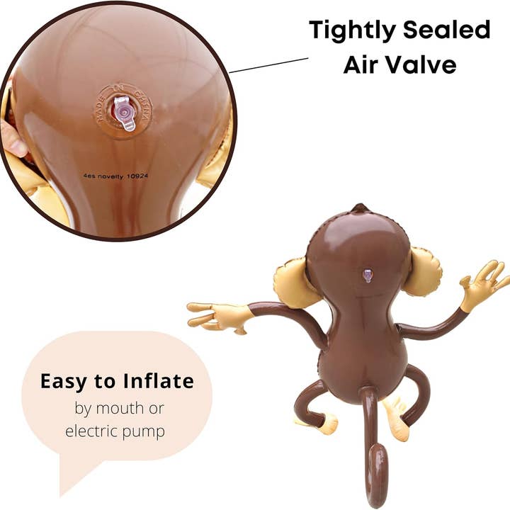 4E's Novelty - Wholesale Inflatable Toy - Kids & Baby - 4E's Novelty 4 Pack 27'' Inflatable Monkeys - Jungle Decor & Party Supplies2
