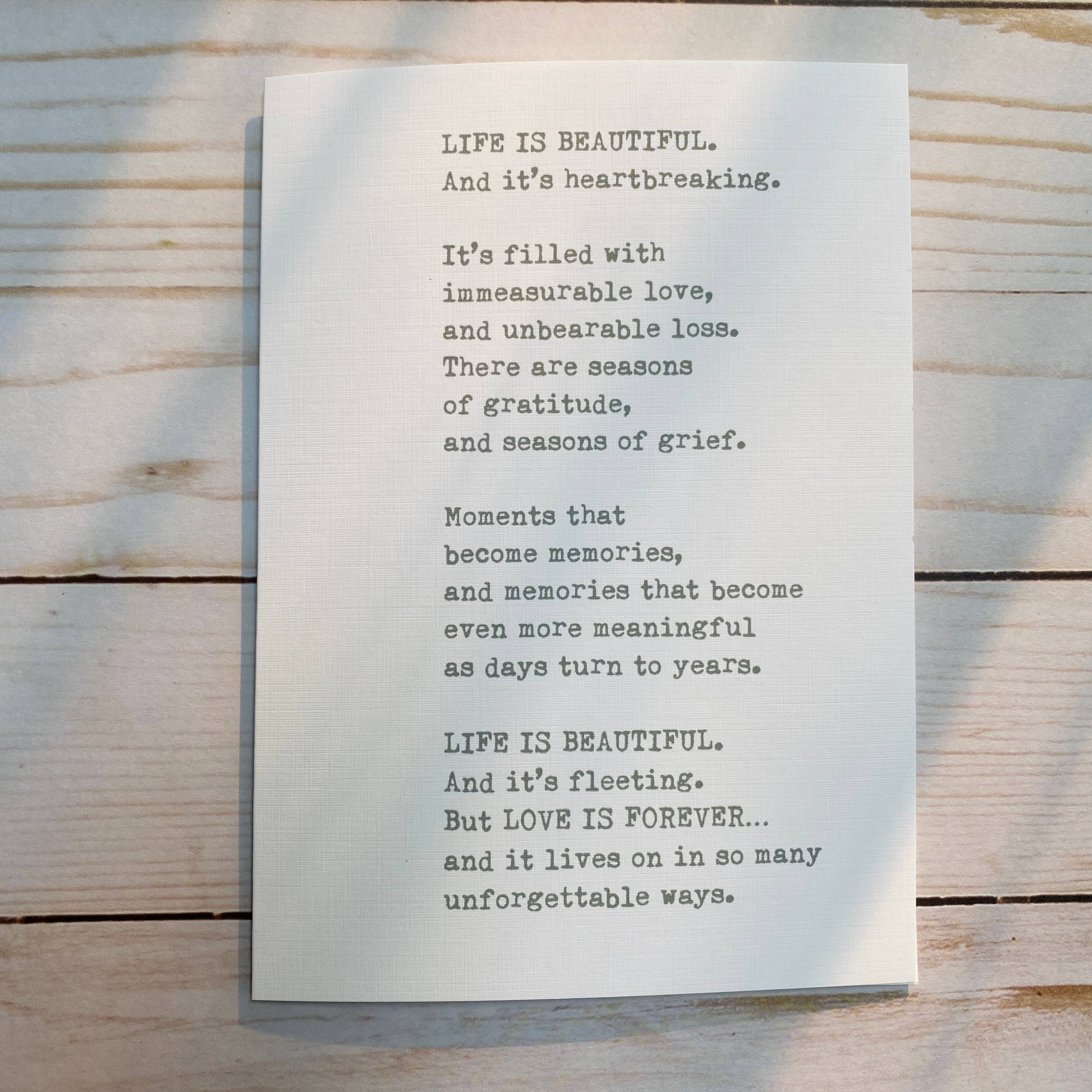 Card & Story – Großhandel Beileidskarten – Das Leben ist schön Beileidskarte1