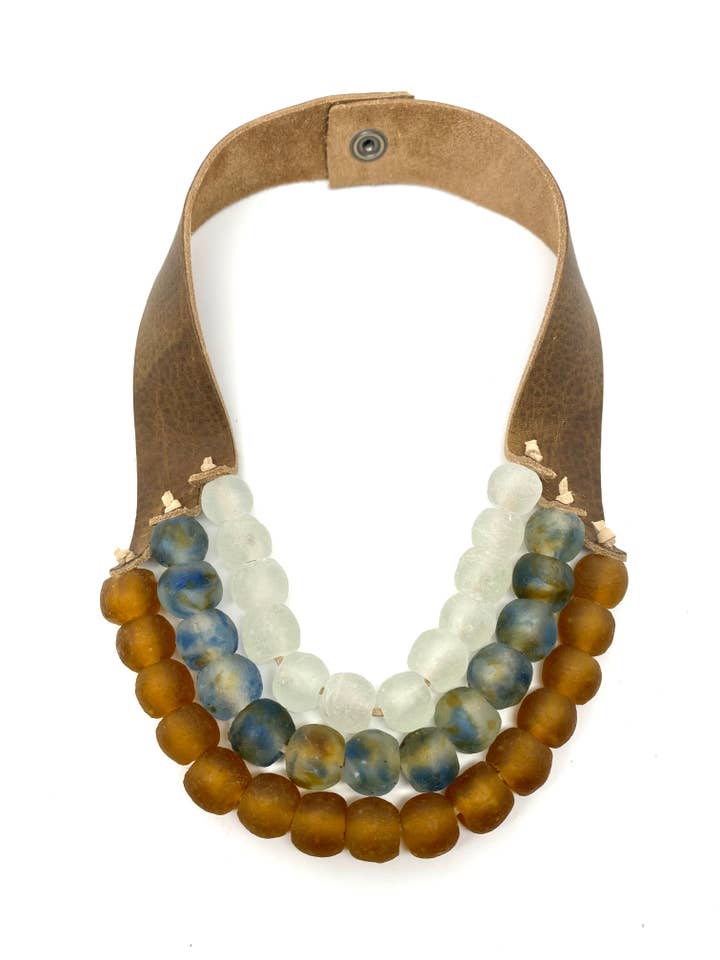 Krobo 3 Strand • Harvest for wholesale by Stephanie Leigh Jewelry