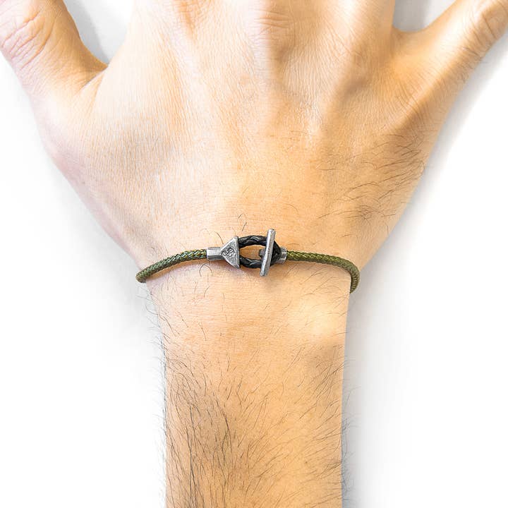 ANCHOR & CREW - Wholesale Woven/Braided Bracelet - Cullen Silver and Rope Bracelet