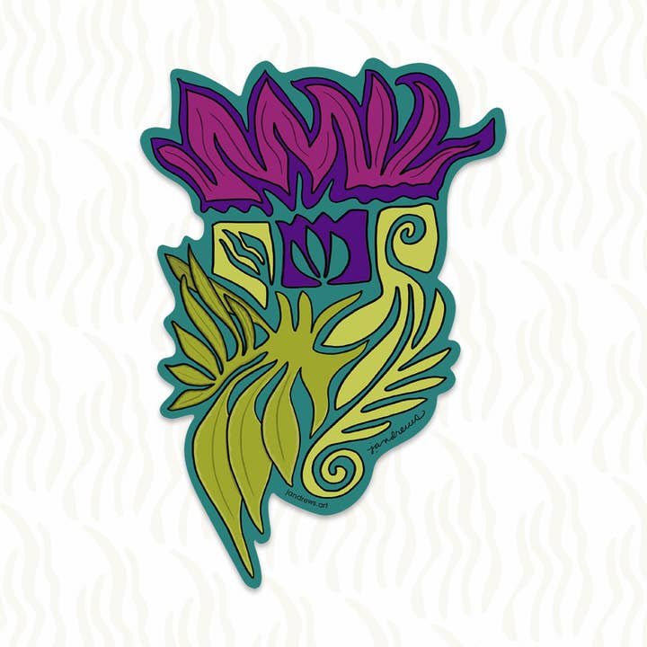 Dahlia Queen Sticker - Art That Sticks voor wholesale door J. Andrews Art & Design