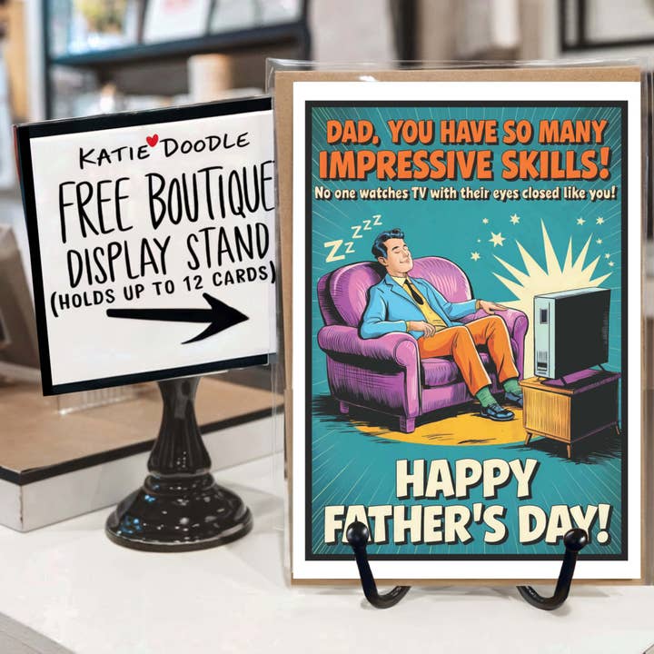 Katie Doodle | Boutique Greeting Cards & Birthday Gifts - Wholesale Father's Day Card - Funny Fathers Day Cards | Fathers Day Gifts | Free Display