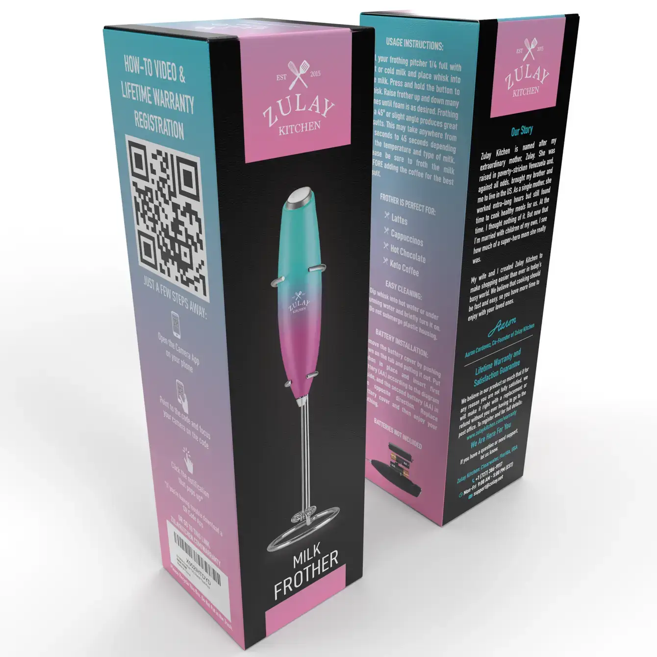 Zulay Kitchen - Wholesale Kitchen Tool/Gadget - Powerful Handheld Milk Frother with Stand21