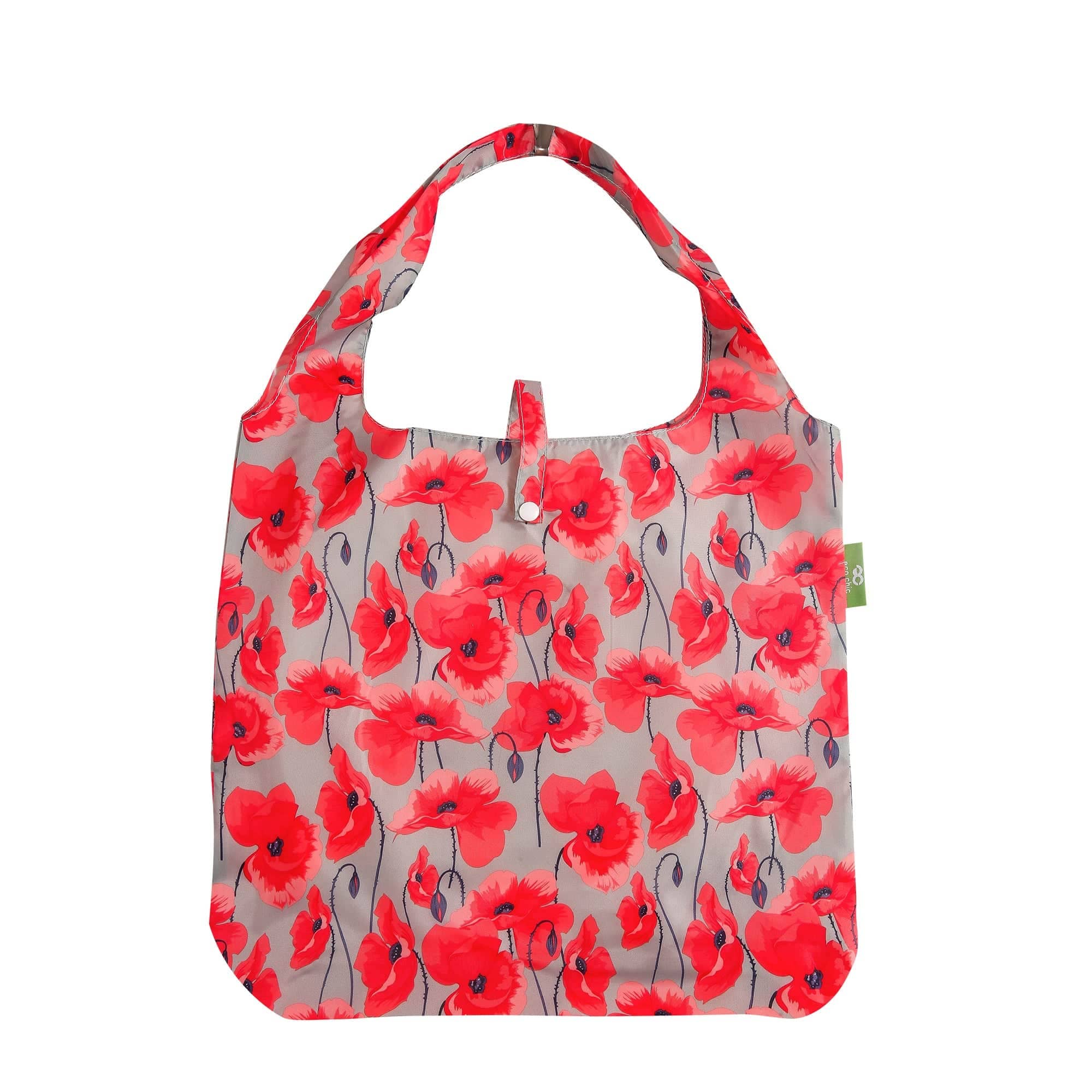 Eco Chic - Wholesale Grocery/Shopping Bag - Eco Chic Lightweight Foldable Reusable Shopping Bag Poppies1